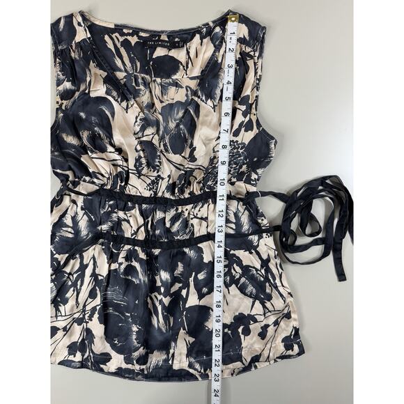 VTG Y2K The Limited Womens Babydoll Tie Tank S Floral 100% Silk Going Out Top - Picture 9 of 12